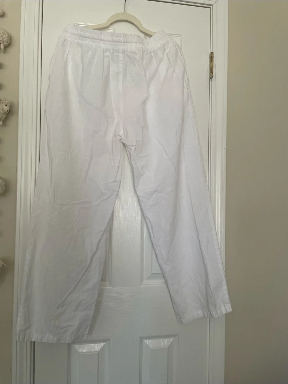 White Men's Cotton Drawstring Pants